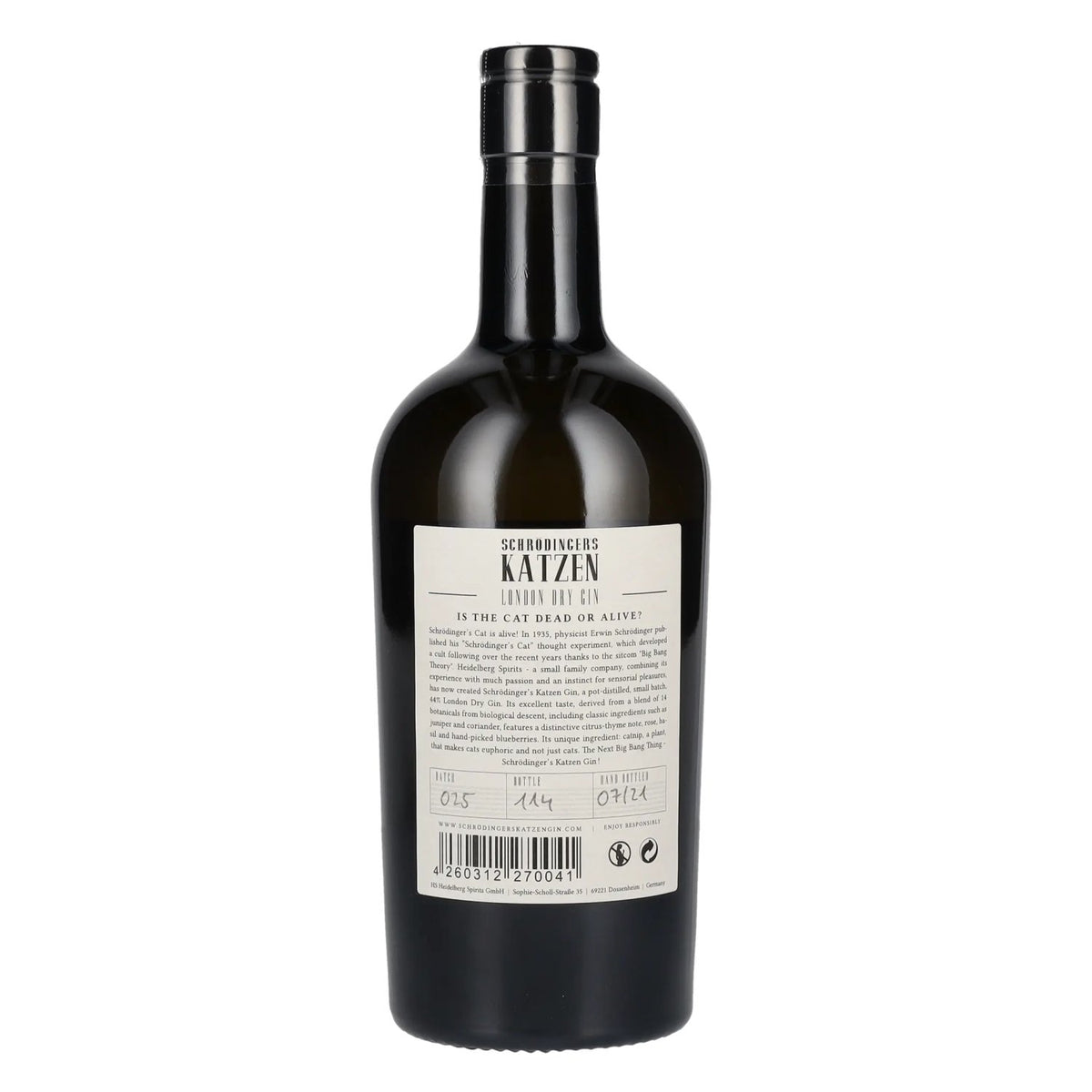 Schrödinger's Katzen London Dry Gin 44% Vol. 0,5l