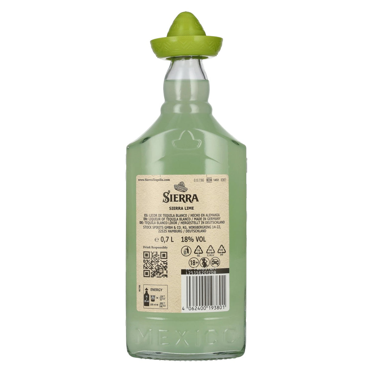 Sierra Lime, liqueur de tequila, 18 % vol., 0,7 l