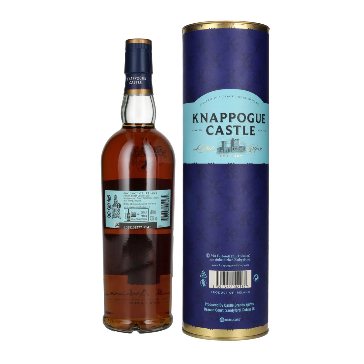 Knappogue Castle 16 Years Old TWIN WOOD SHERRY CASK FINISHED 43% Vol. 0,7l in Geschenkbox