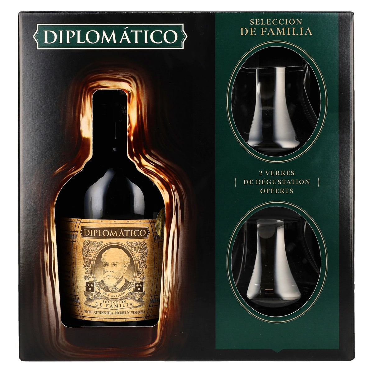 Diplomático SELECCIÓN DE FAMILIA Rum 43% Vol. 0,7l in gift box with 2 glasses