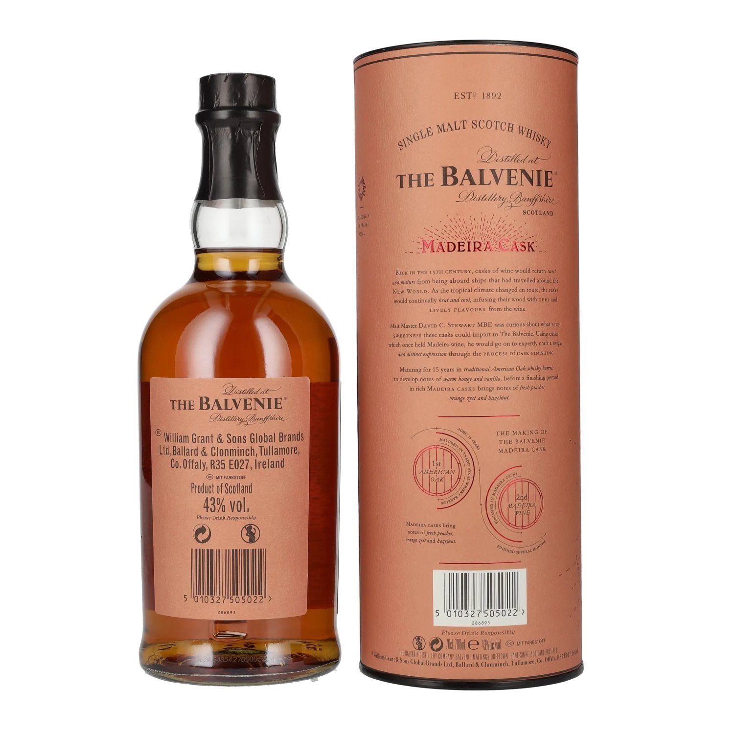 The Balvenie 15 Years Old Madeira Cask Finish 43% Vol. 0,7l in Geschenkbox