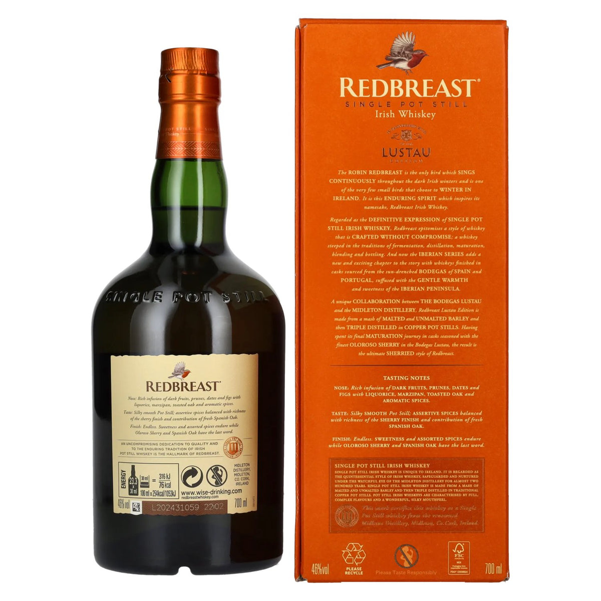 Redbreast Single Pot Still Irish Whiskey LUSTAU EDITION Sherry Finish 46% Vol. 0,7l in gift box