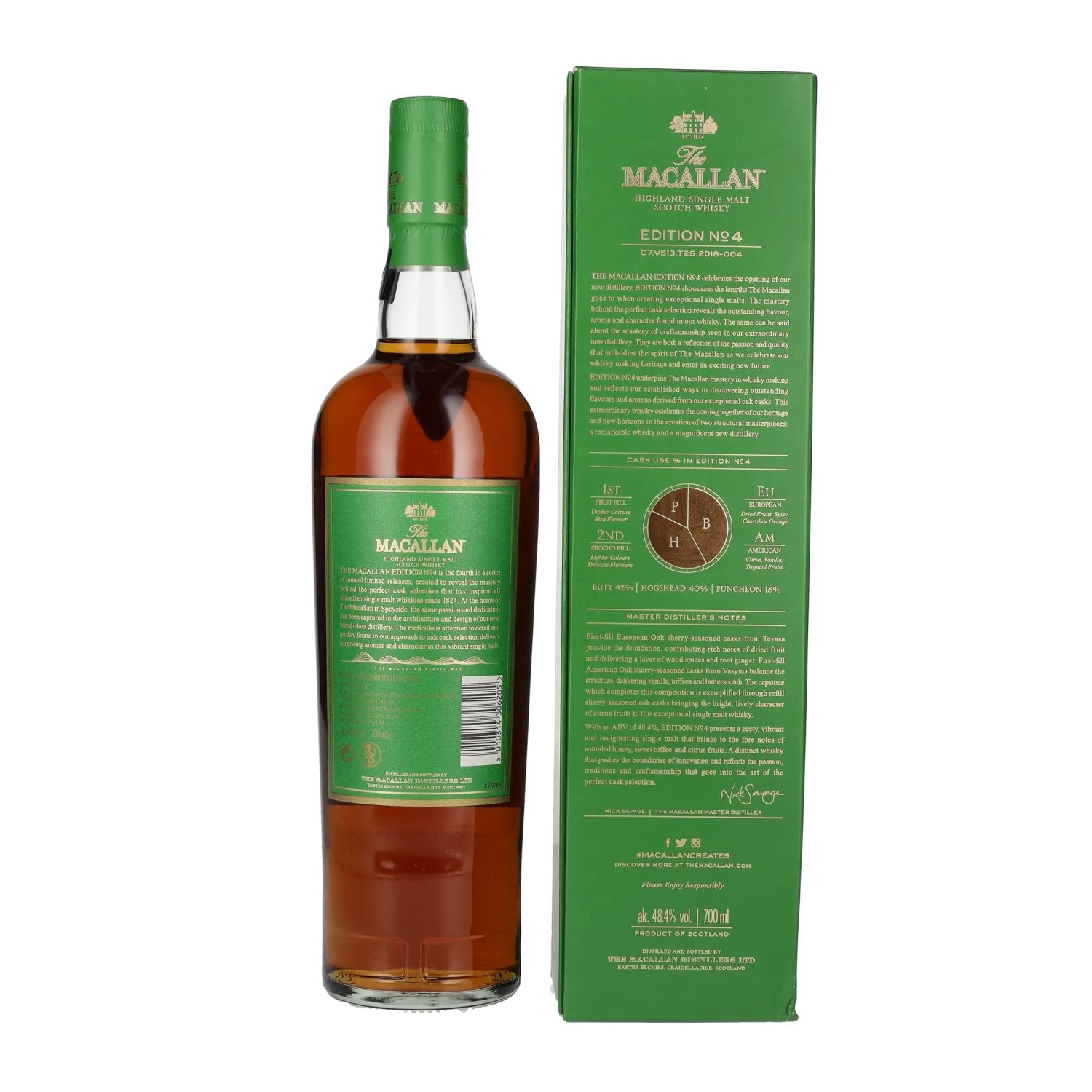 The Macallan EDITION N° 4 Highland Single Malt 48,4% Vol. 0,7l en coffret cadeau
