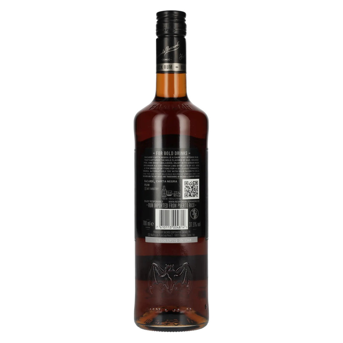 Bacardi Carta Negra Superior Black Rum 37,5% Vol. 0,7l