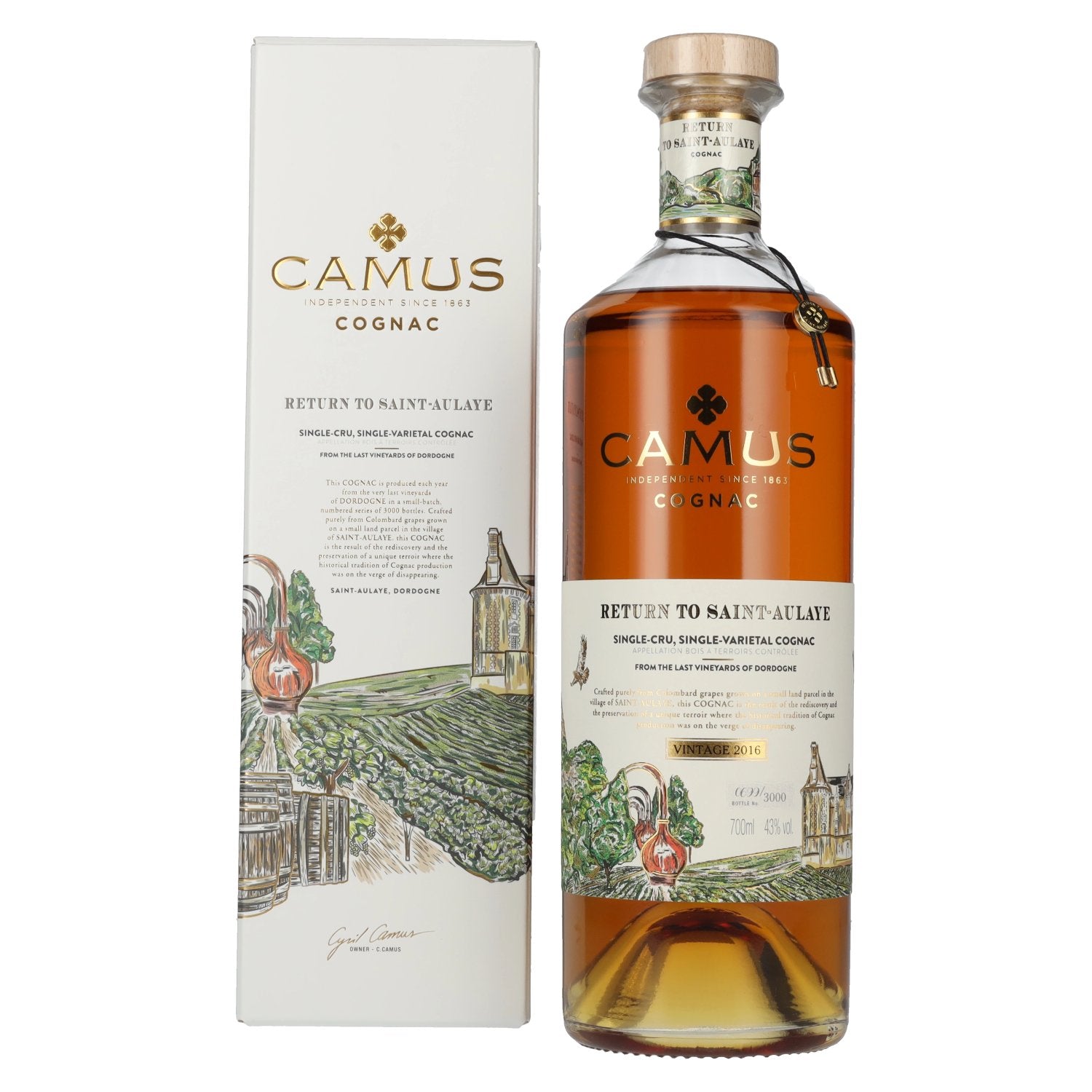 Camus Cognac RETURN TO SAINT-AULAYE Vintage 2016 43% vol. 0,7l en coffret cadeau