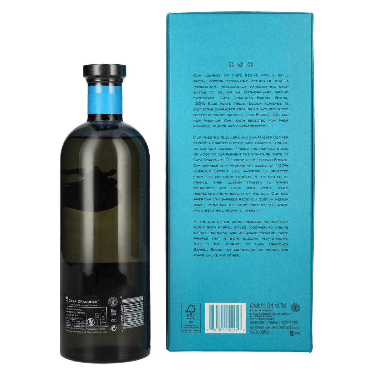 Casa Dragones Tequila AÑEJO Barrel Blend 100% Puro Agave Azul 40% Vol. 0,7l en boîte cadeau