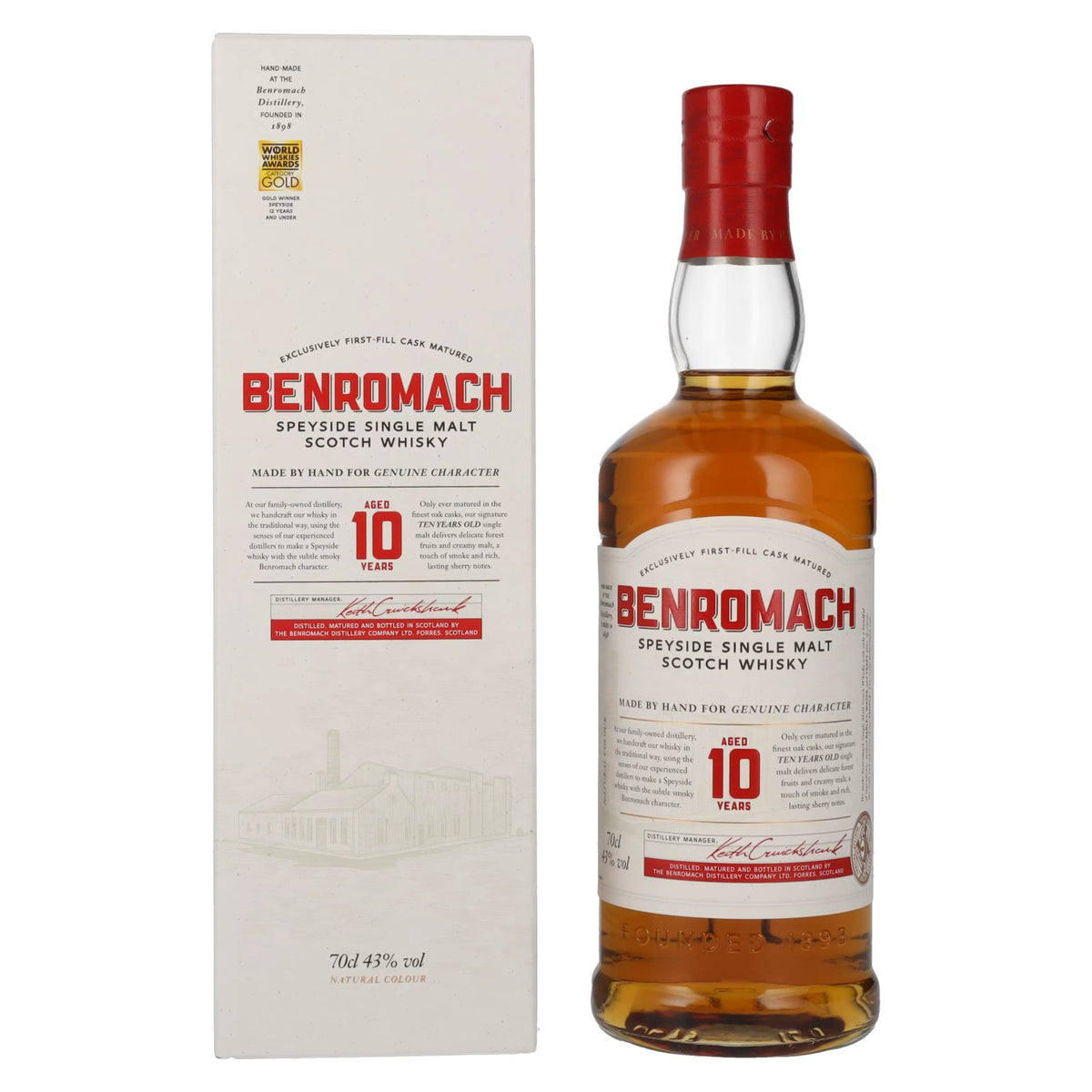 Benromach 10 Years Old The Classic Speyside Single Malt 43% Vol. 0,7l en boîte cadeau