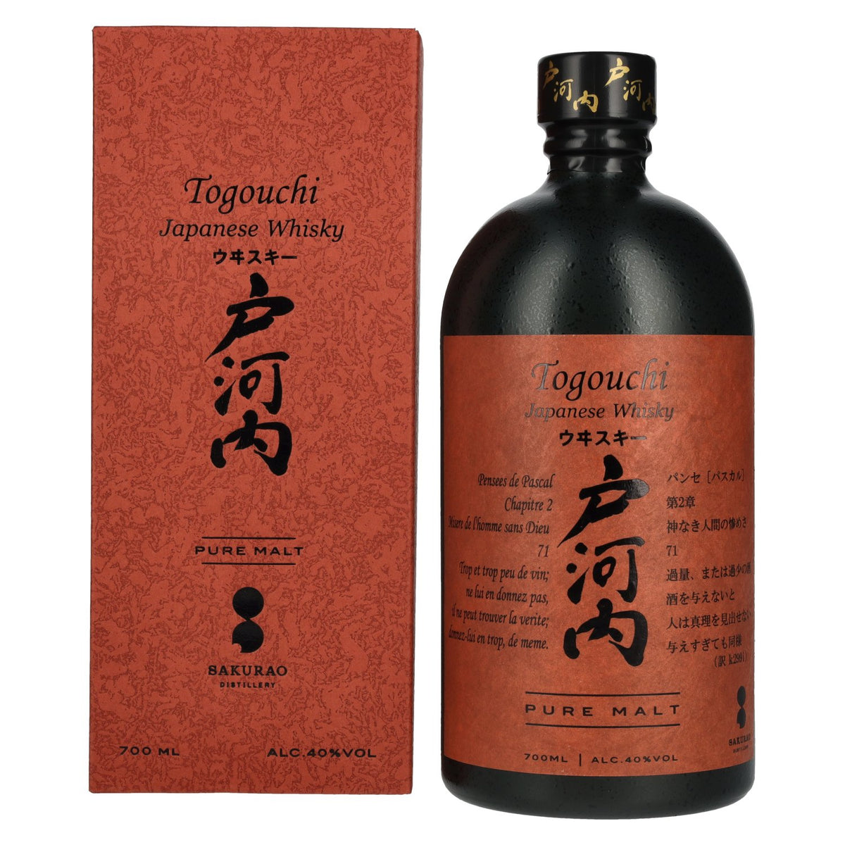 Togouchi PURE MALT Japanese Whisky 40% vol. 0,7l en boîte cadeau