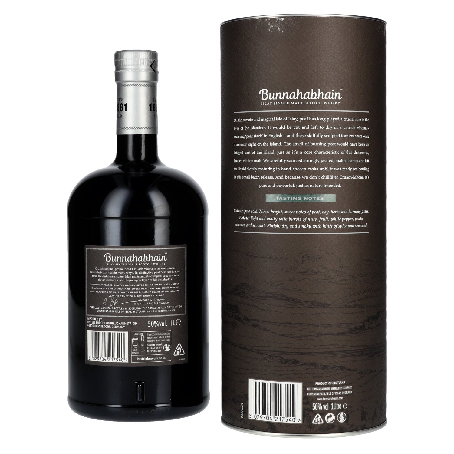 Bunnahabhain CRUACH-MHÒNA Travel Exclusive Islay Single Malt Scotch Whisky 50% Vol. 1l en coffret cadeau