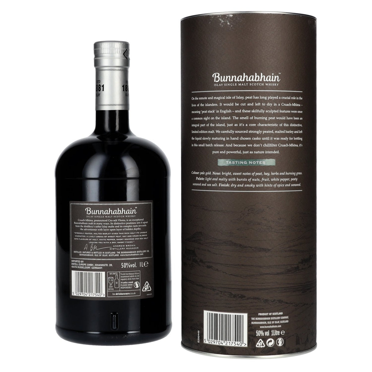 Bunnahabhain CRUACH-MHÒNA Travel Exclusive Islay Single Malt Scotch Whisky 50% Vol. 1l in Geschenkbox