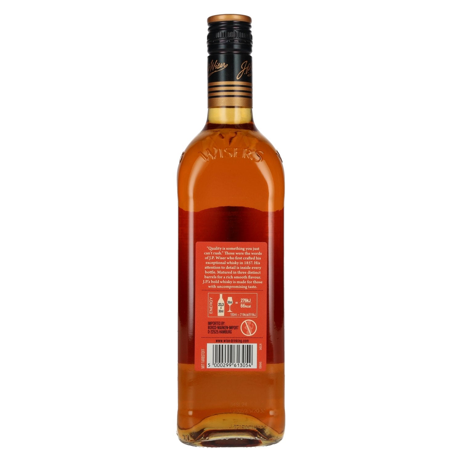 J.P. Wiser's 10 Years Old Triple Barrel Canadian Whisky 40% Vol. 0,7l