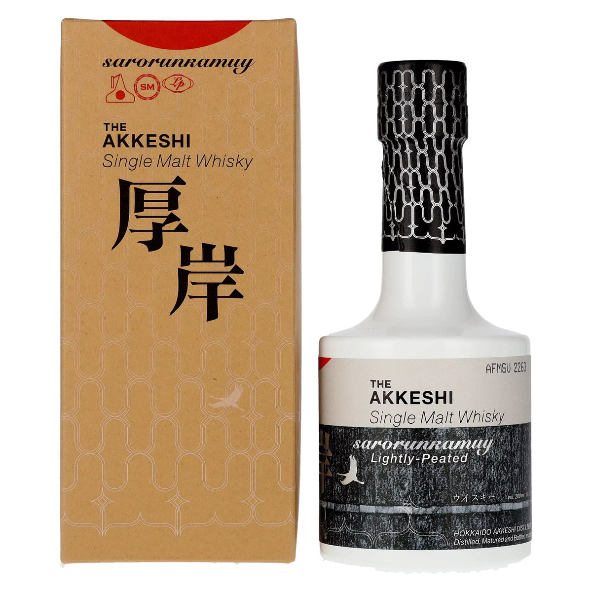The Akkeshi Single Malt Spirit sarorunkamuy Lightly-Peated 55% Vol. 0,2l in gift box