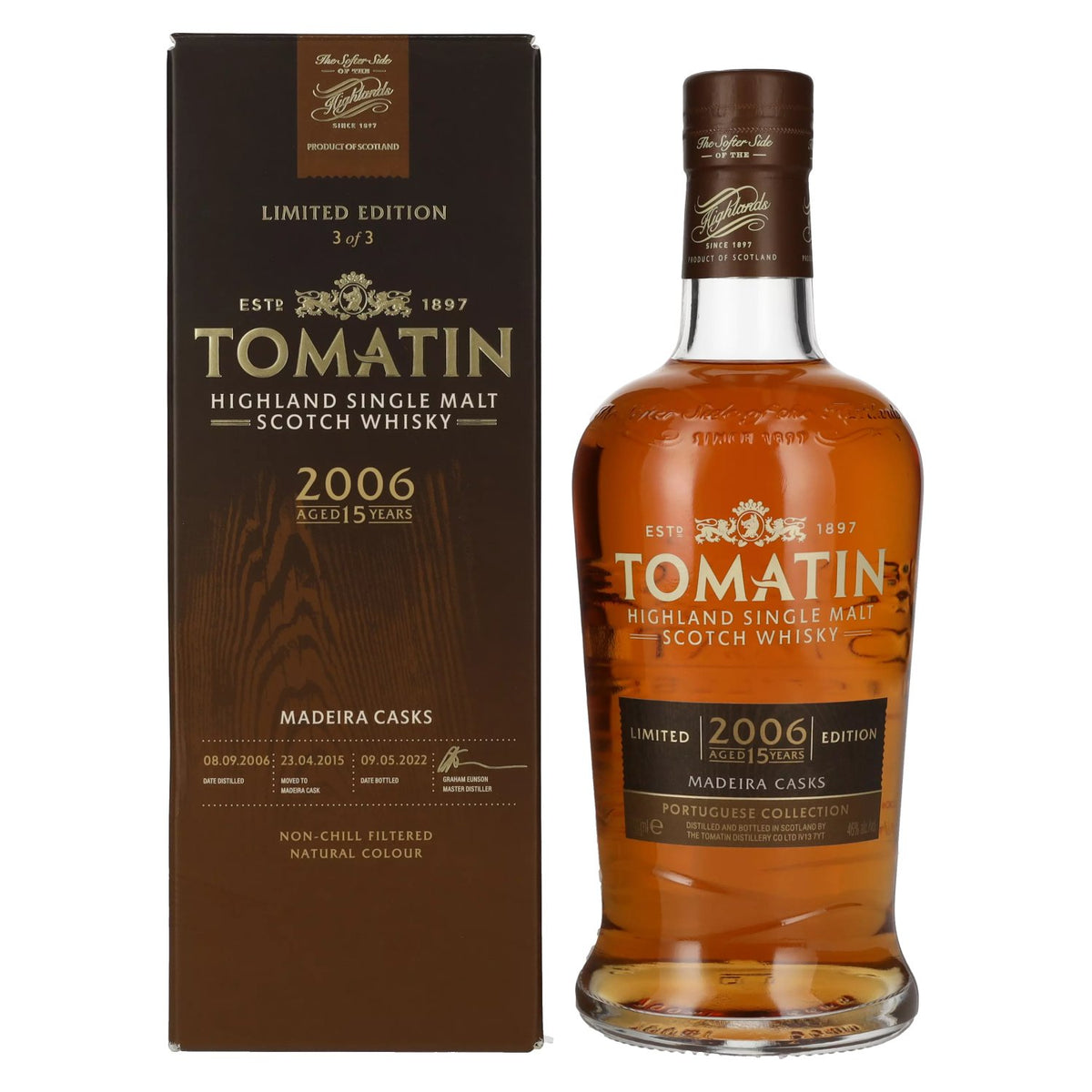 Tomatin 15 Years Old Portuguese Collection MADEIRA CASKS 2006 46% vol. 0,7l en boîte cadeau
