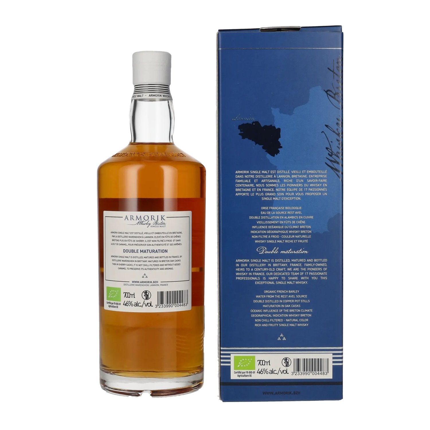 Armorik DOUBLE MATURATION Whisky Breton Single Malt 46% Vol. 0,7l in Geschenkbox