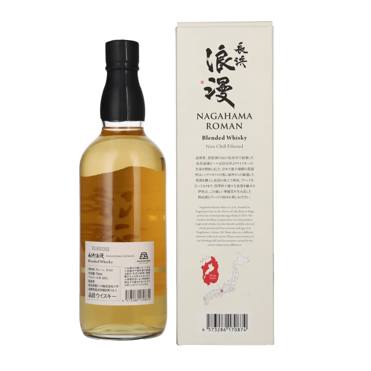 Nagahama Roman Blended Whisky 43% Vol. 0,7l in Geschenkbox