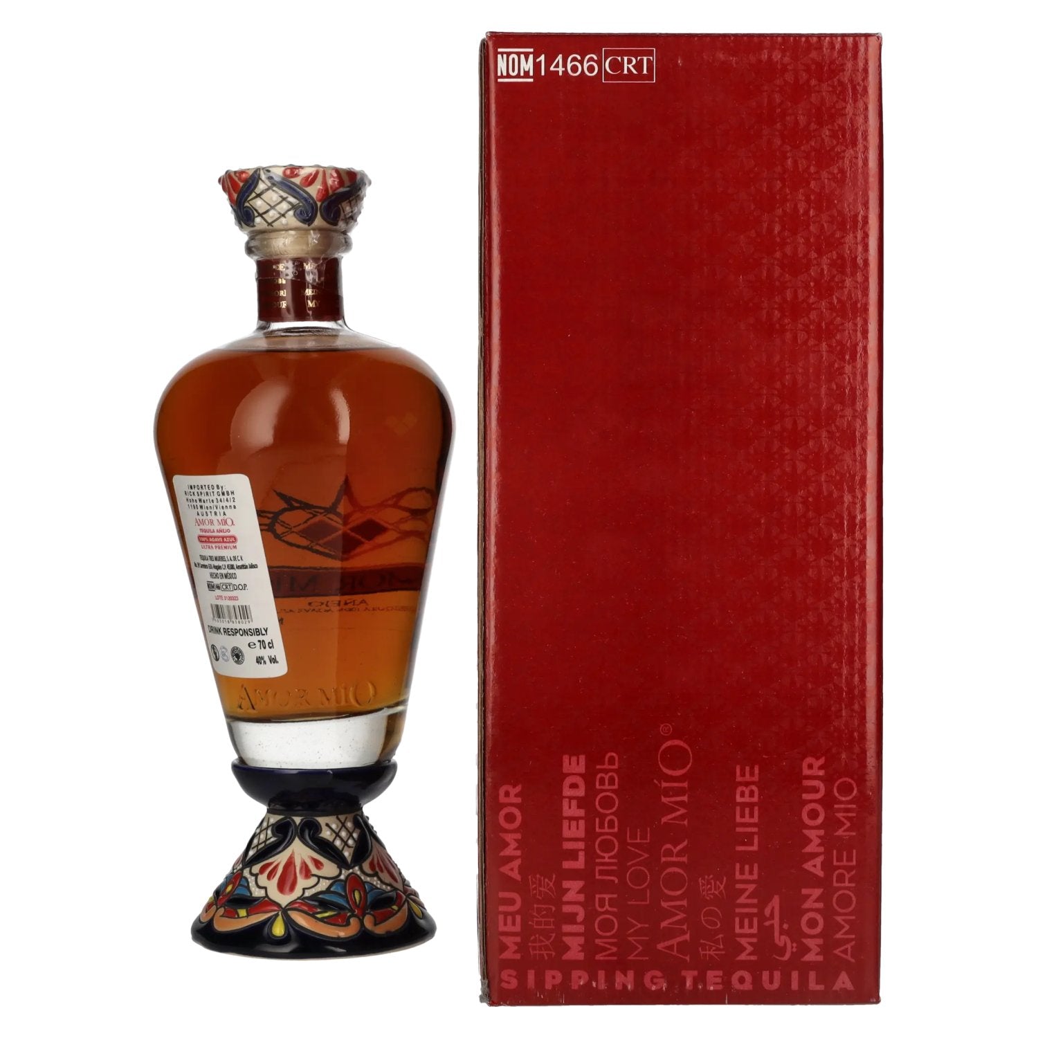 Amor Mío Tequila Añejo 100% Agave Azul 40% vol. 0,7l en boîte cadeau
