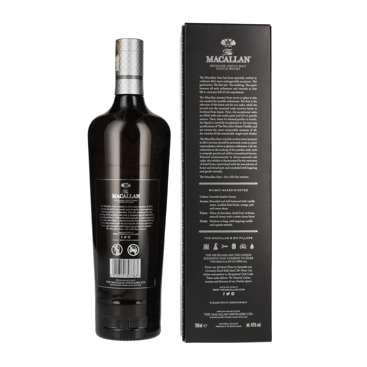 The Macallan AERA Highland Single Malt 40% Vol. 0,7l en coffret cadeau