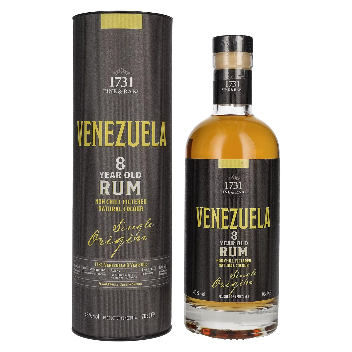 1731 Fine &amp; Rare VENEZUELA 8 Years Old Single Origin Rum 46% Vol. 0,7l in gift box