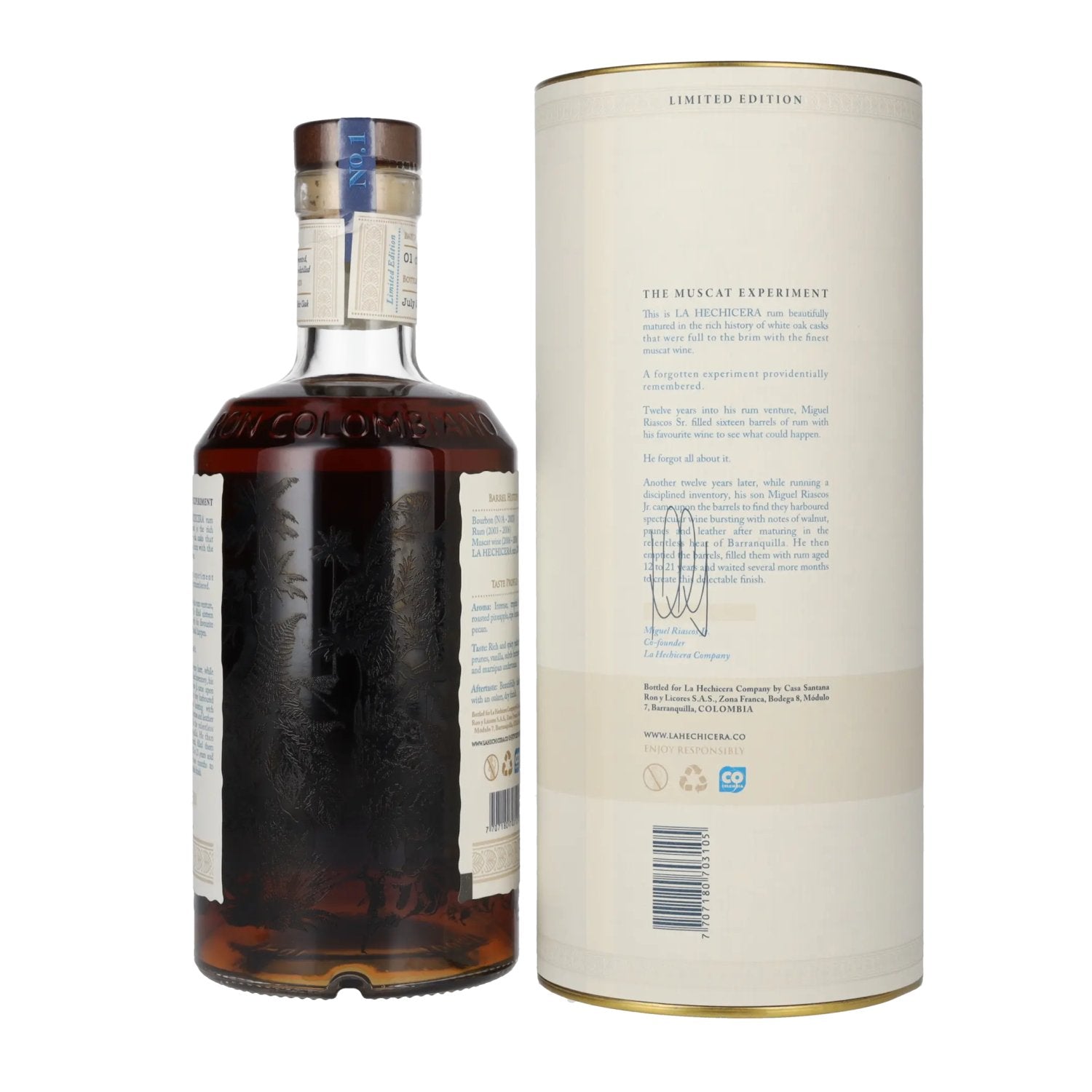 La Hechicera Ron Extra Añejo de Colombia SERIE EXPERIMENTAL No. 1 43% Vol. 0,7l in Geschenkbox