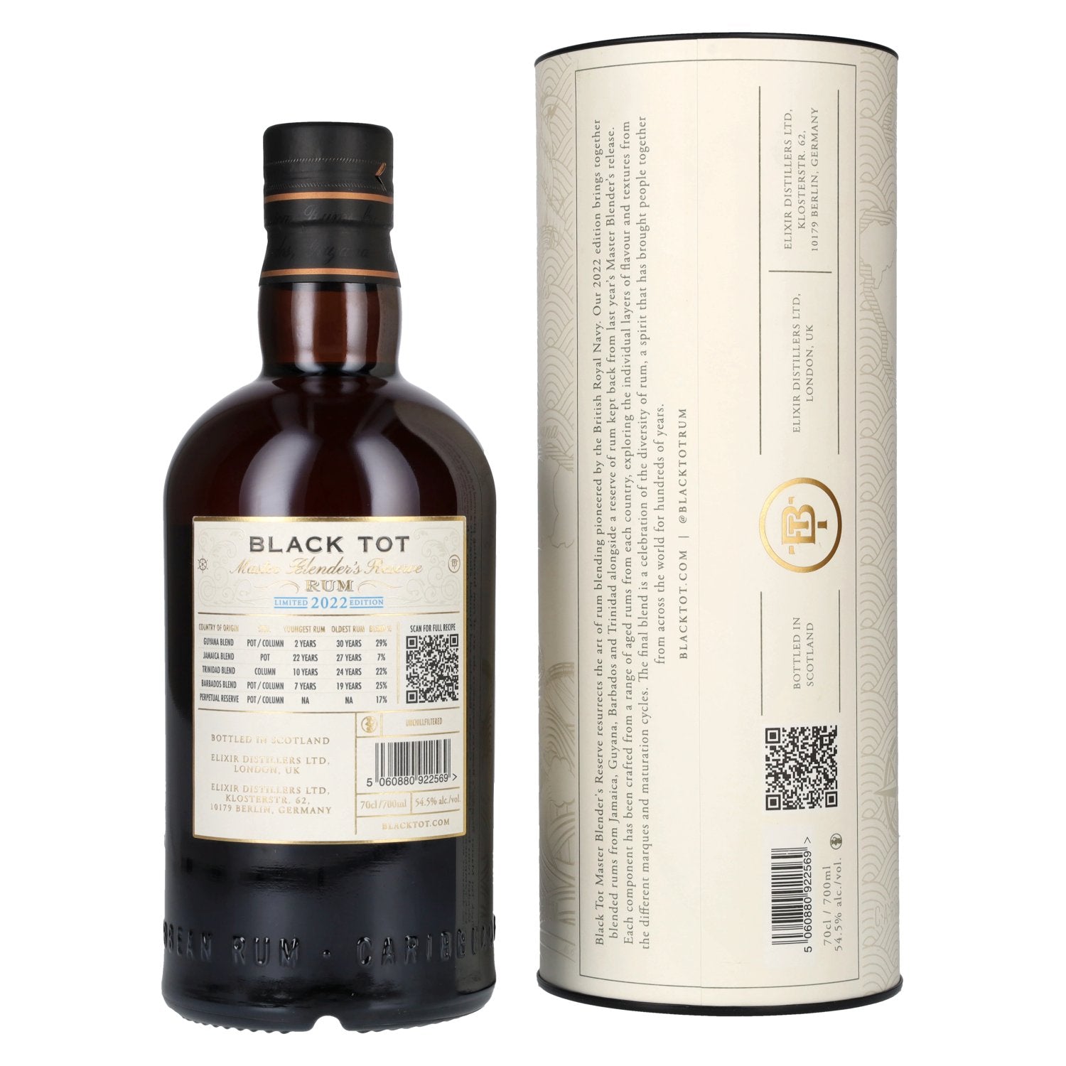 Black Tot Master Blender's Reserve Rum Limited Edition 2022 54,5% vol. 0,7l en coffret cadeau