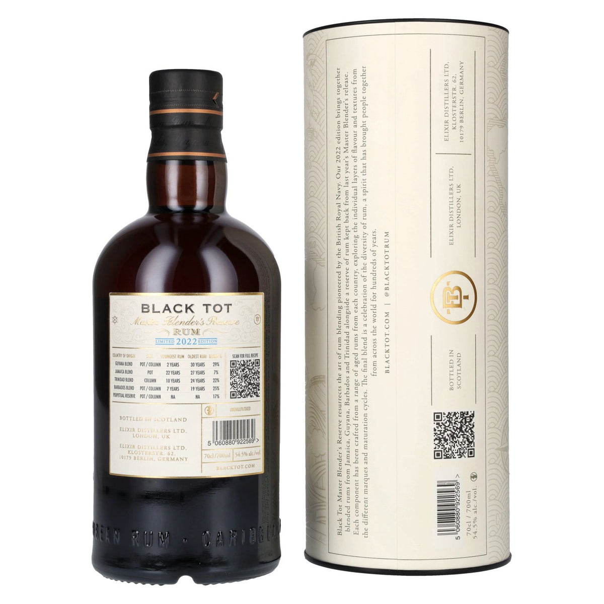 Black Tot Master Blender's Reserve Rum Limited Edition 2022 54,5% vol. 0,7l en coffret cadeau