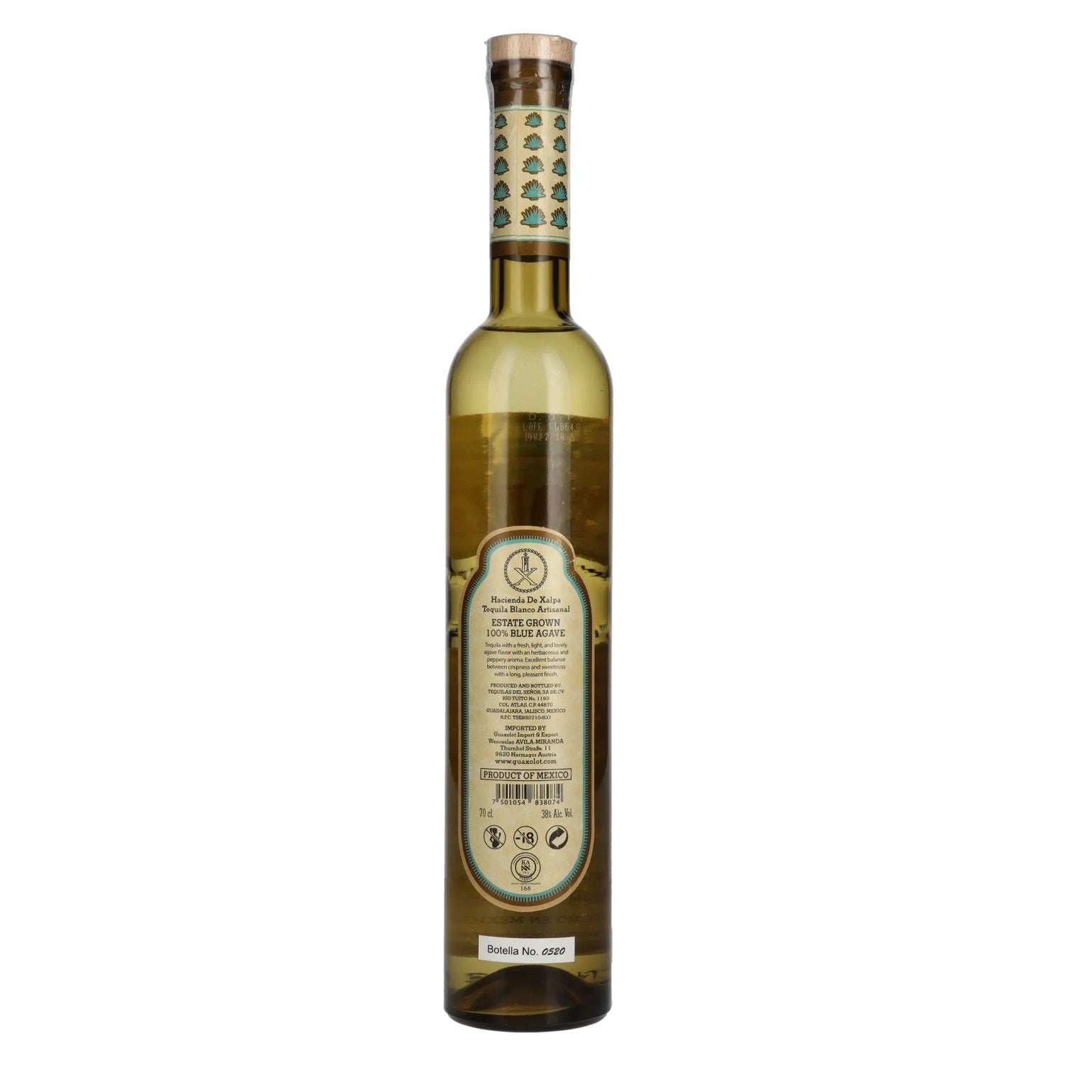 Hacienda De Xalpa Tequila Blanco 100% de Agave 38% Vol. 0,7l