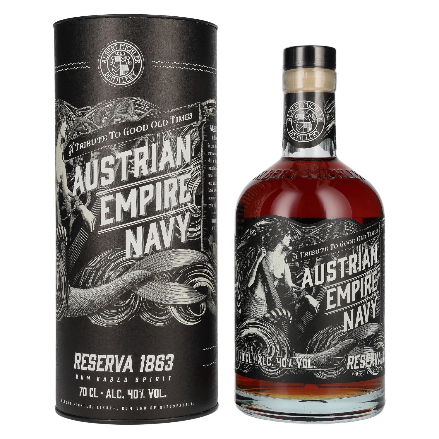 Austrian Empire Navy RESERVA 1863 Rum Based Spirit 40% Vol. 0,7l en boîte cadeau