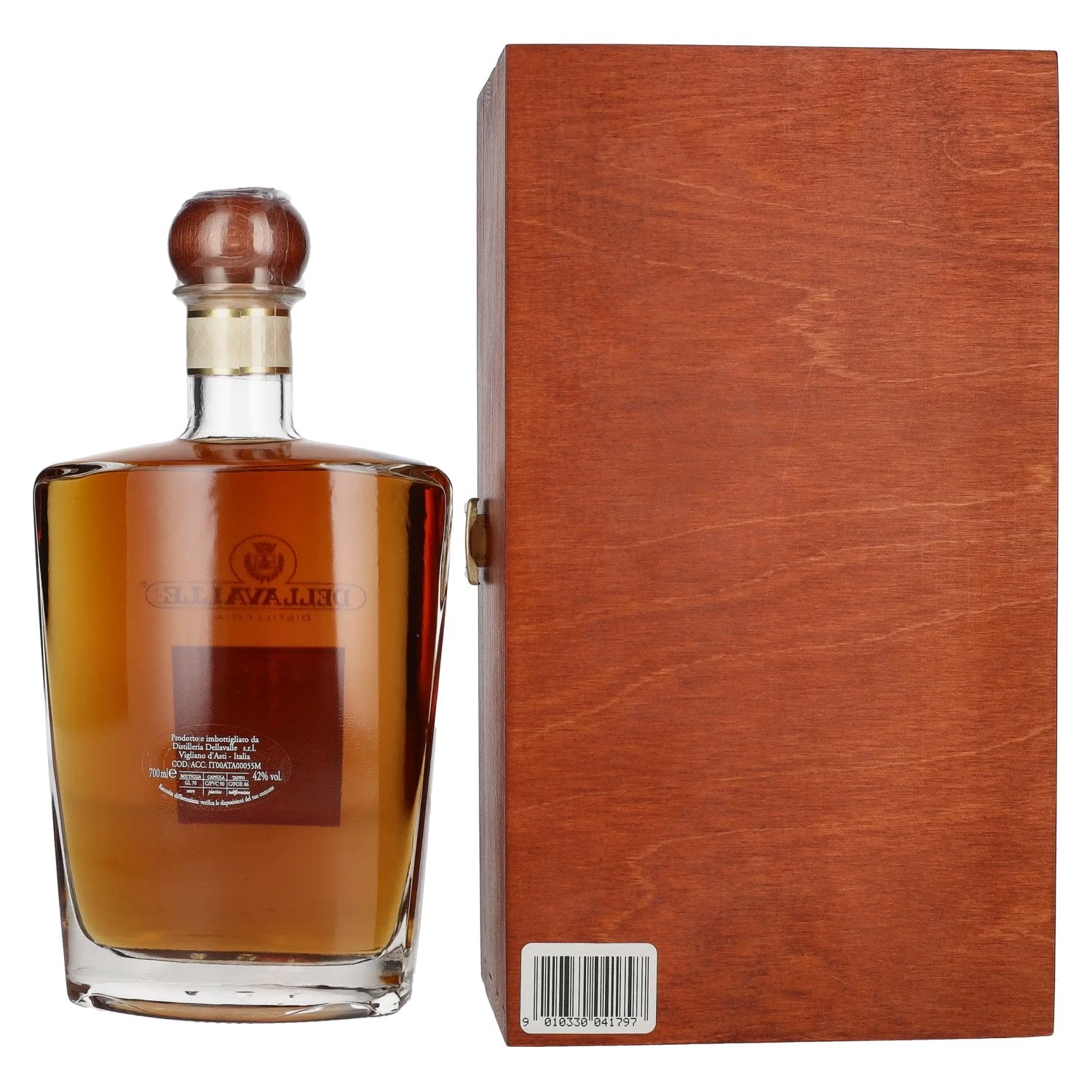 Dellavalle Grappa Affinata in botti da WHISKY Glen Scotia &amp; Bowmore Casks 2007 42% vol. 0,7l en caisse bois