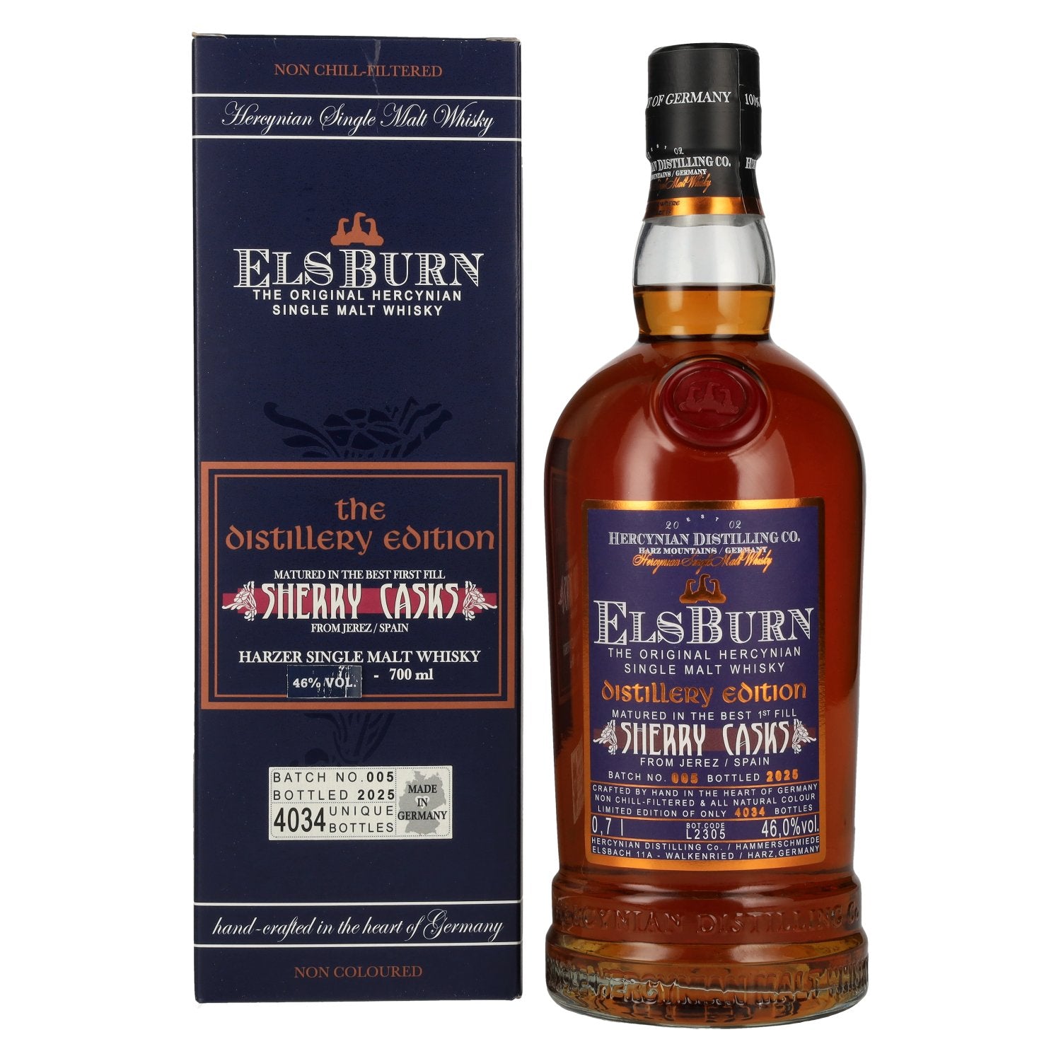 Elsburn THE DISTILLERY EDITION Sherry Casks Batch 005 46% Vol. 0,7l in Geschenkbox