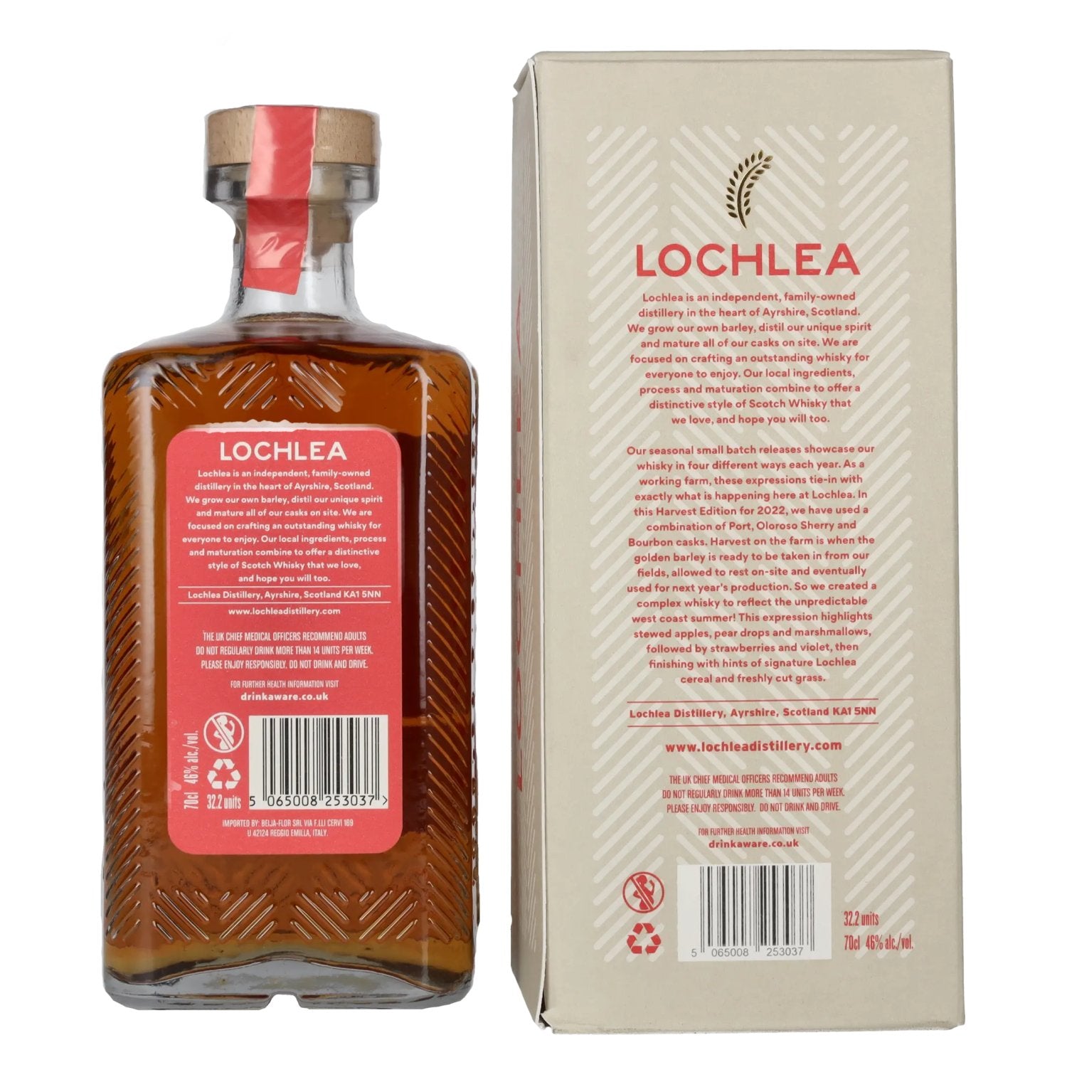 Lochlea HARVEST EDITION First Crop Single Malt Scotch Whisky 46% Vol. 0,7l in Geschenkbox