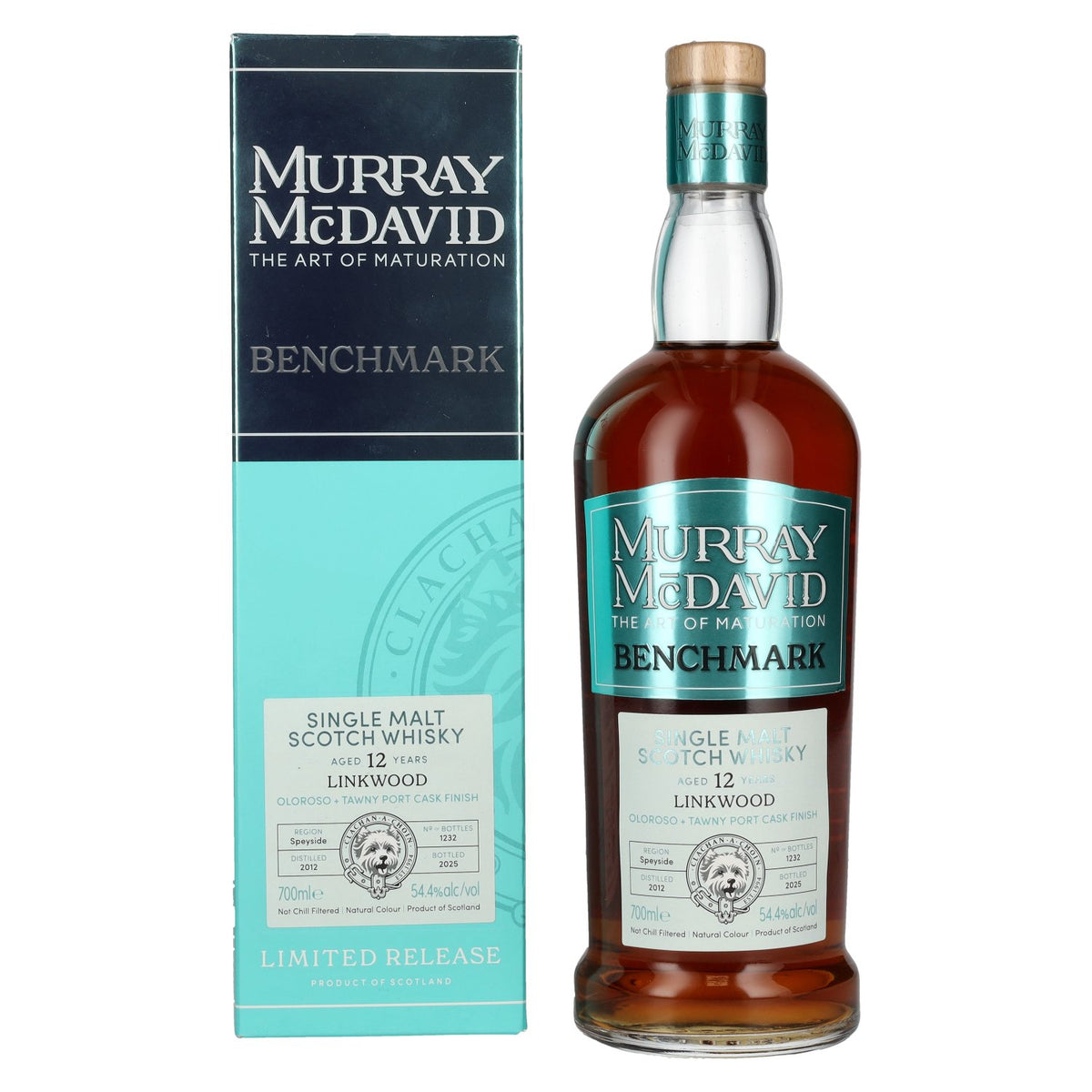 Murray McDavid BENCHMARK 12 Years Old LINKWOOD Oloroso &amp; Tawny Port Cask Finish 2012 54,4% Vol. 0,7l in gift box