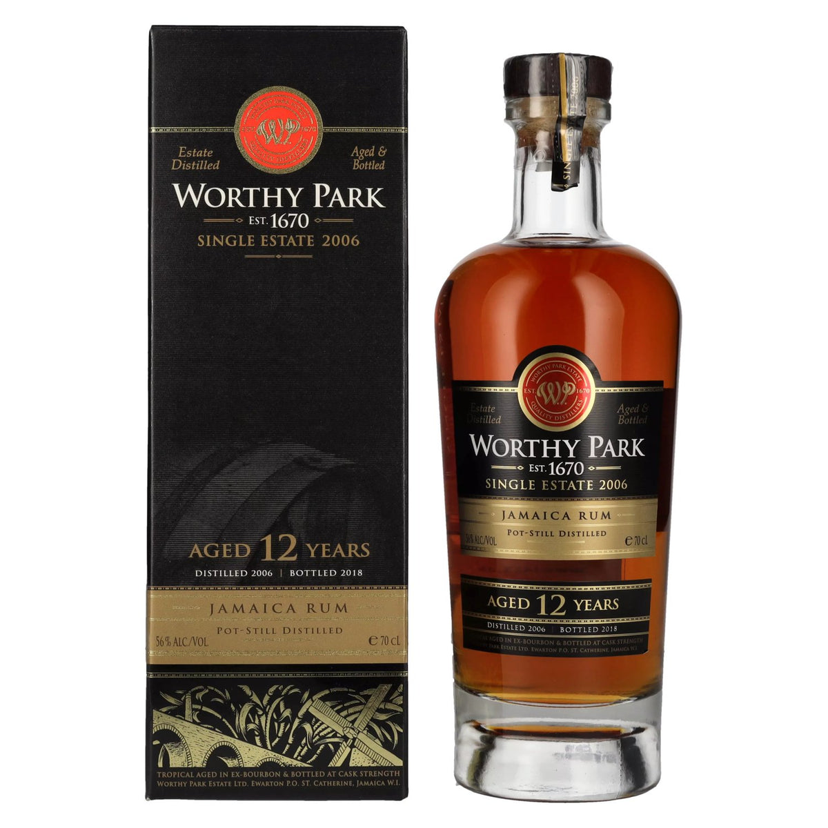 Worthy Park 12 Years Old Single Estate Jamaica Rum 2006 56% Vol. 0,7l en boîte cadeau