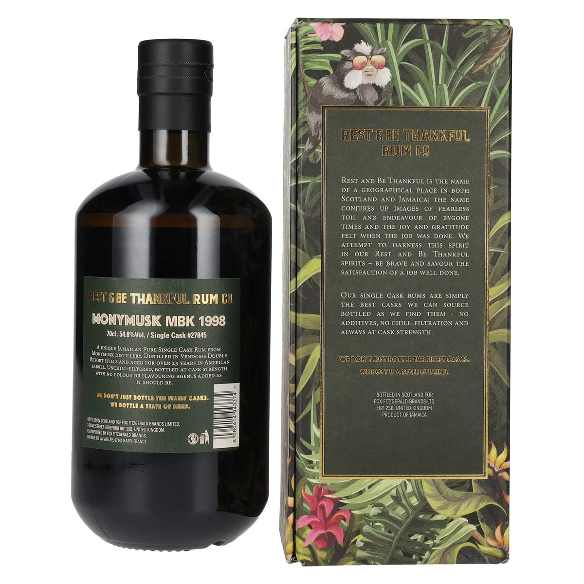 Rest &amp; Be Thankful MONYMUSK 23 Years Old Pure Single Jamaican Rum 1998 54,8% Vol. 0,7l in gift box