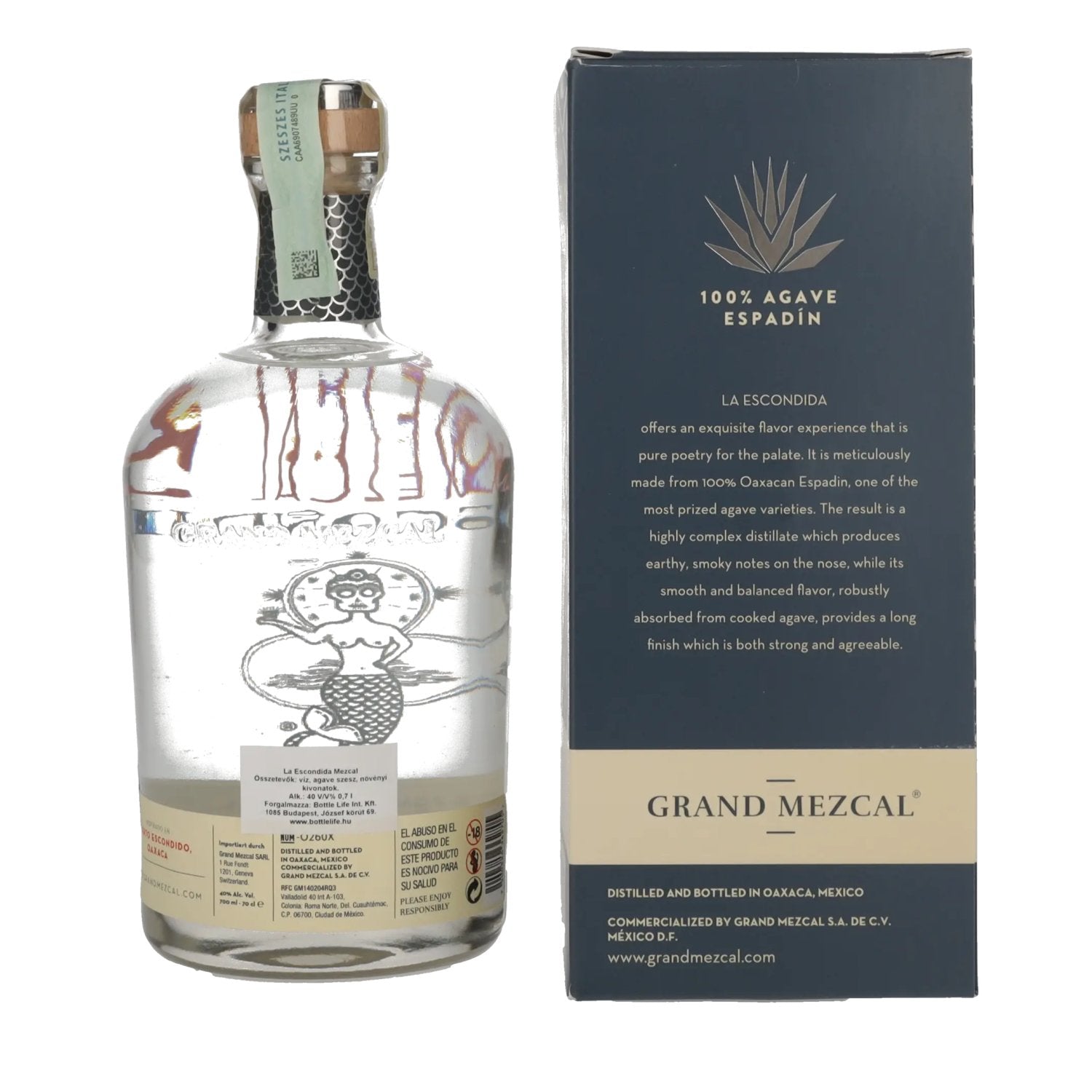 La Escondida Mezcal Artesanal Blanco 40% Vol. 0,7l in Geschenkbox
