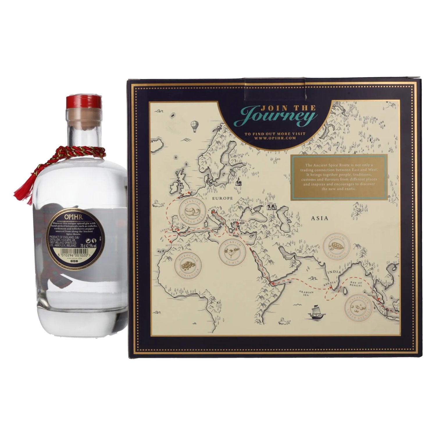 Opihr ORIENTAL SPICED London Dry Gin 42,5% vol. 0,7l en boîte cadeau avec verre Globe