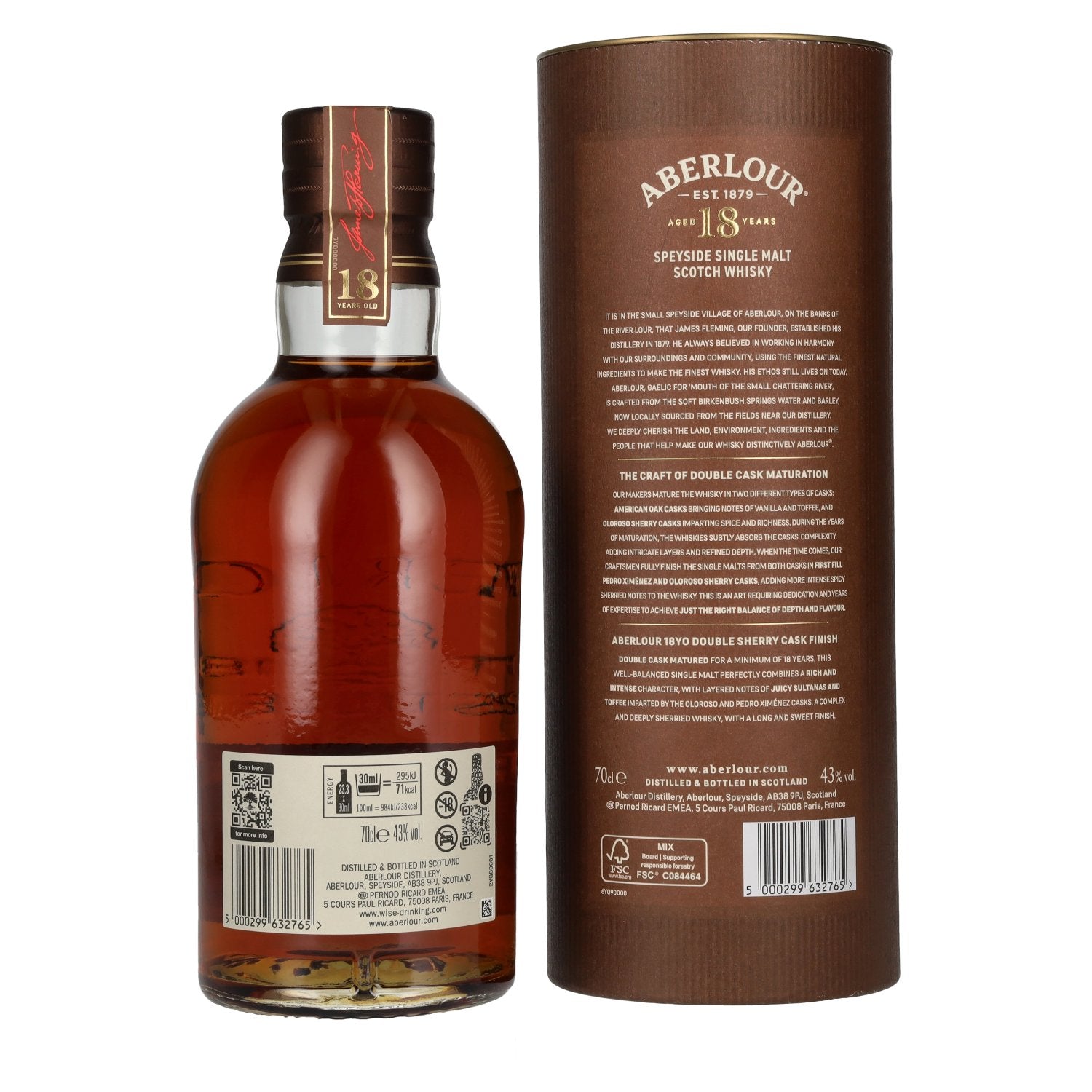 Aberlour 18 Years Old Double Sherry Cask Finish Batch No. 007 43% Vol. 0,7l in Geschenkbox