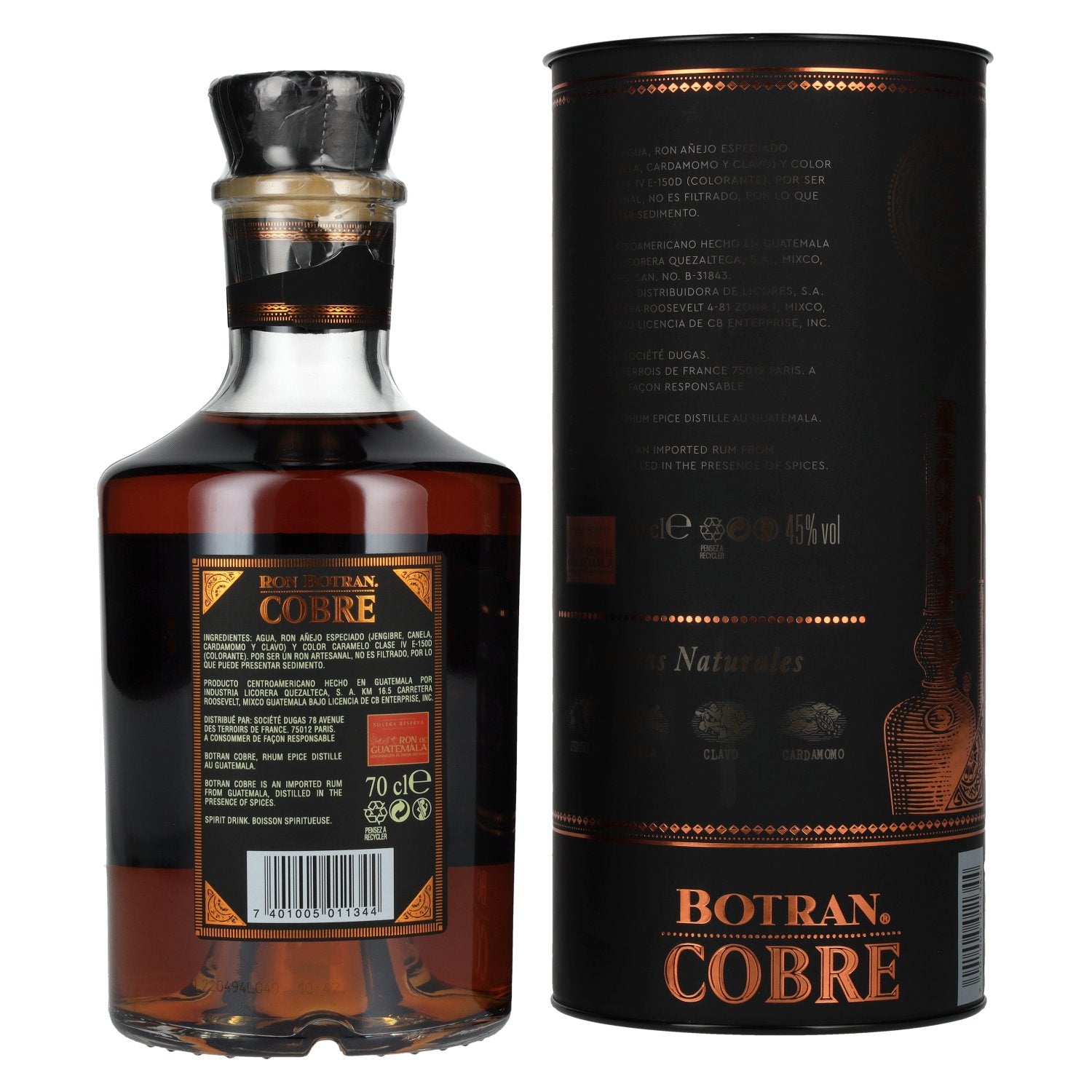 Botran Ron COBRE Spiced Rum Edición Limitada 45% Vol. 0,7l in Geschenkbox