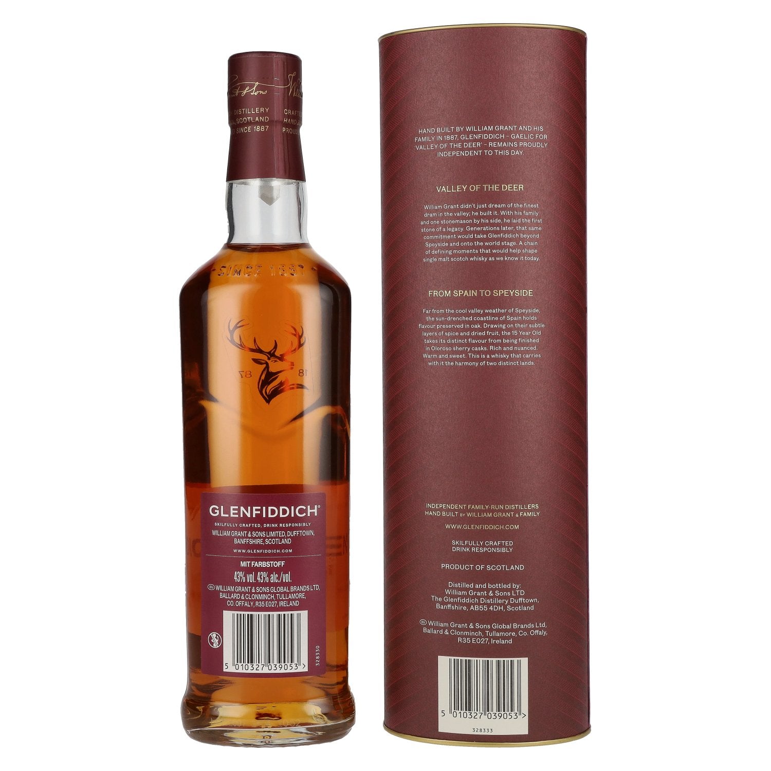 Glenfiddich 15 Years Old Sherry Cask Single Malt Travel Exclusive 43% Vol. 0,7l in Geschenkbox