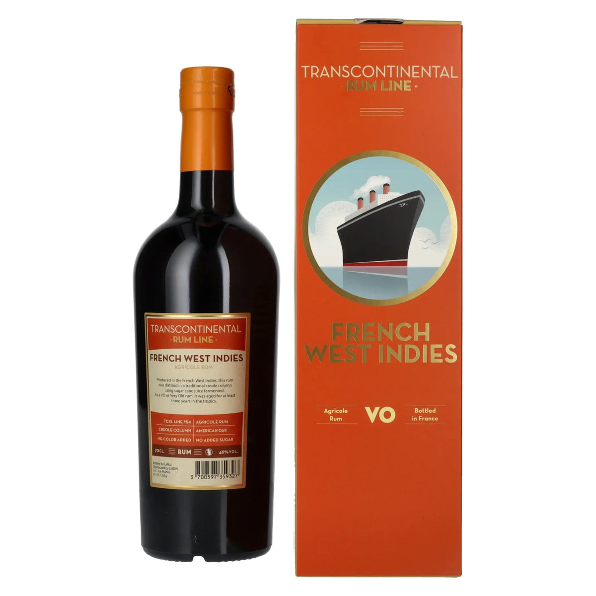 Transcontinental Rum Line FRENCH WEST INDIES VO Rum 2022 46% Vol. 0,7l in Geschenkbox