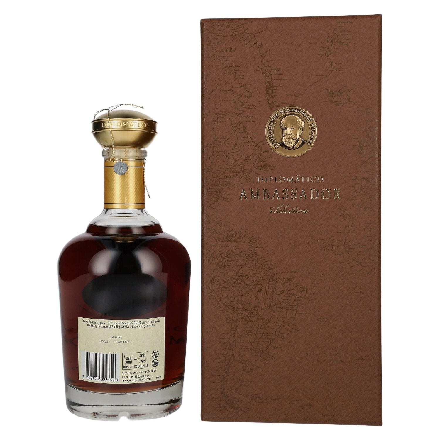 Diplomático AMBASSADOR Selection 47 % vol., 0,7 l, dans un coffret cadeau aspect cuir