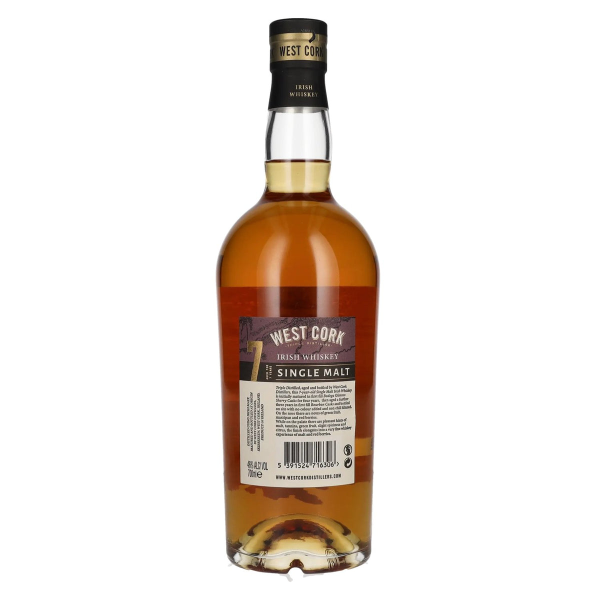 West Cork Irish Whiskey 7 ans d'âge, single malt, 46% vol. 0,7l