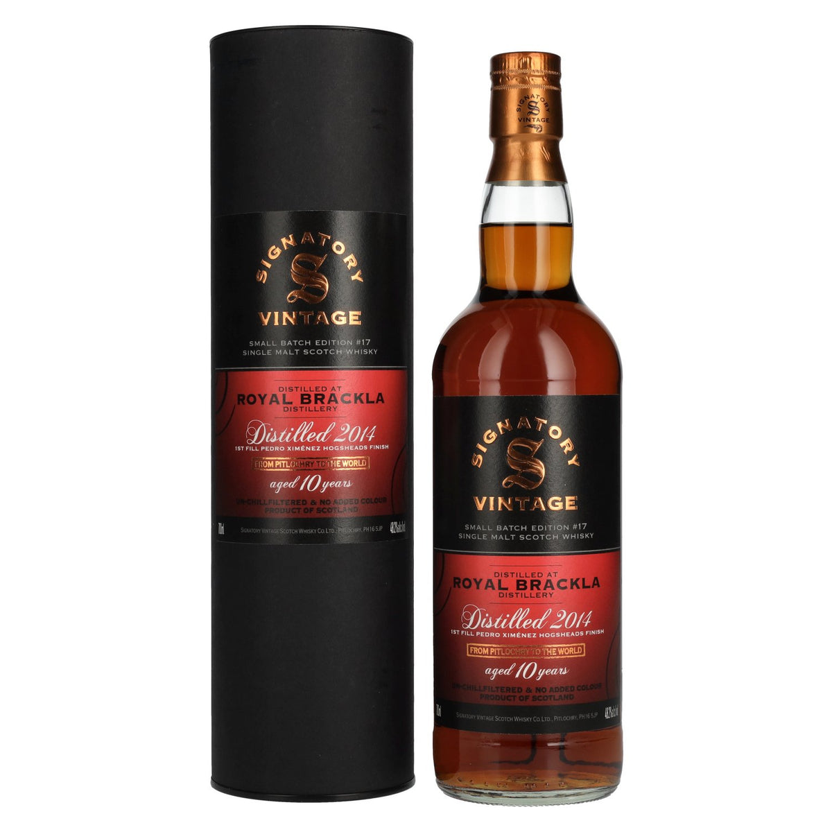 Signatory Vintage Small Batch Edition ROYAL BRACKLA 10 Years Old Single Malt #17 2014 48,2% Vol. 0,7l en boîte cadeau