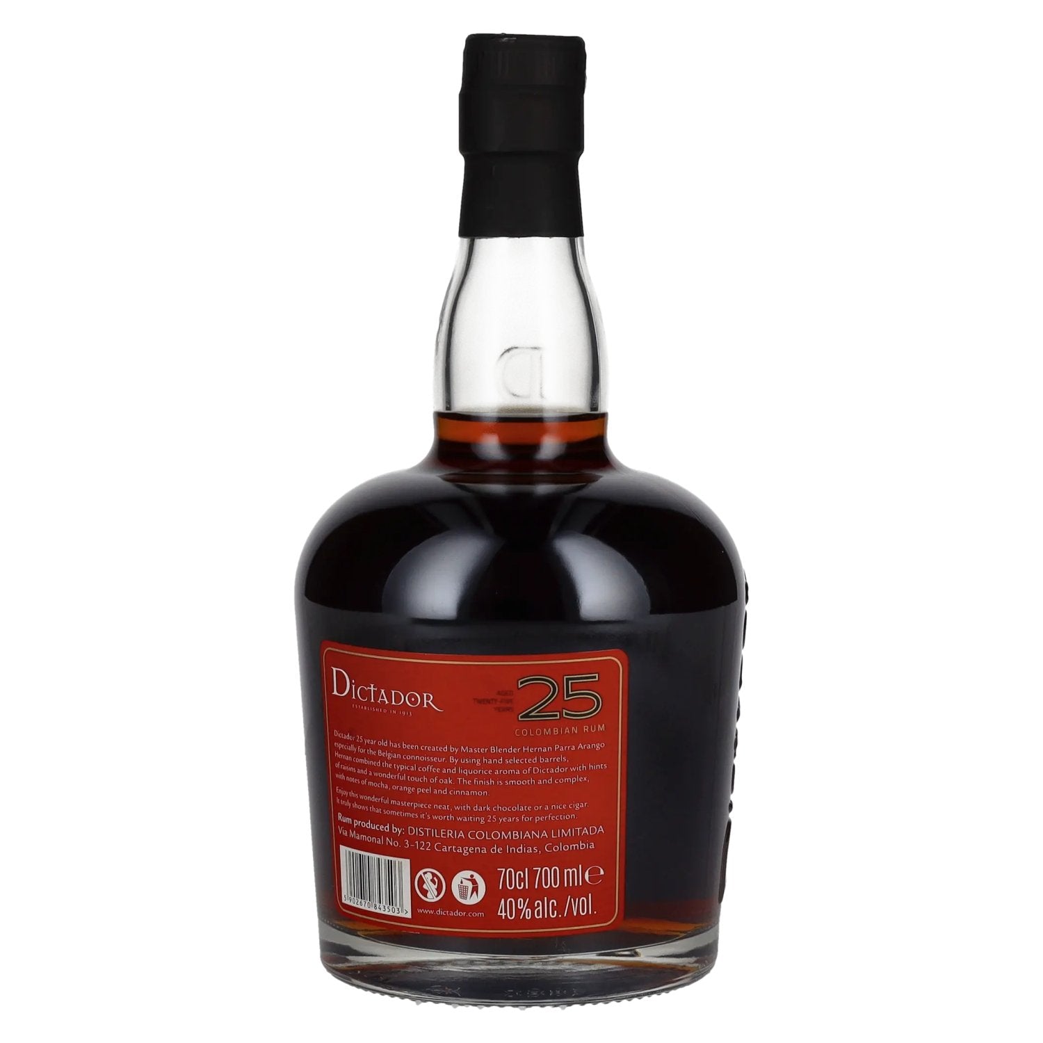 Dictador 25 Years Old Columbian Rum 40% Vol. 0,7l