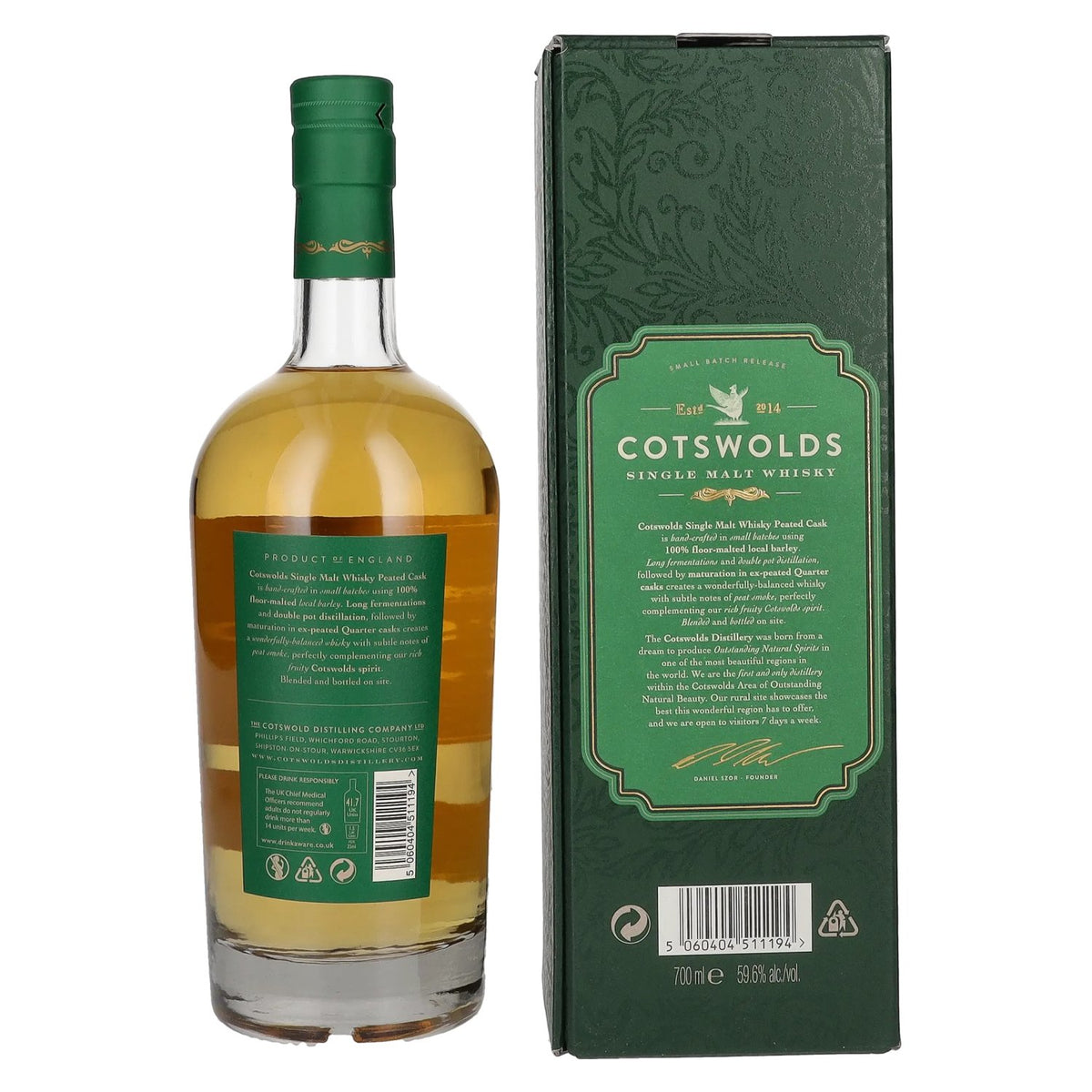 Cotswolds PEATED CASK Single Malt Whisky 59,6% Vol. 0,7l in gift box