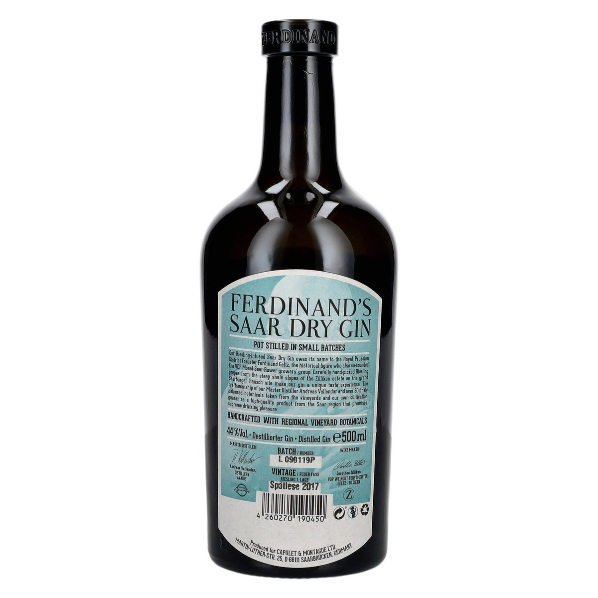 Ferdinand's Saar Dry Gin 2017 44% ABV 0.5l