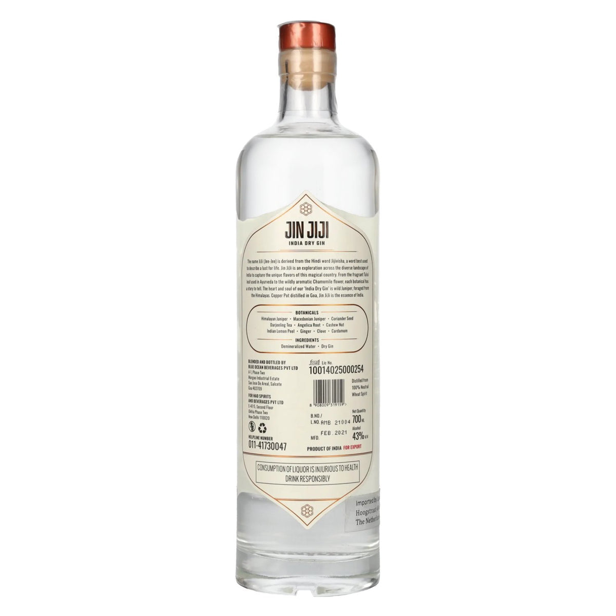 Jin Jiji India Dry Gin 43% Vol. 0,7l
