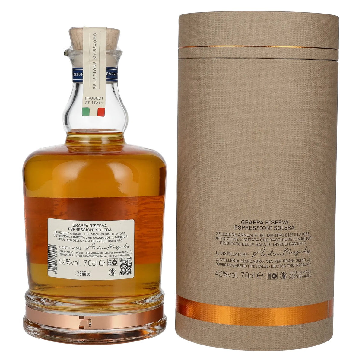 Marzadro ESPRESSIONI SOLERA Grappa 42% Vol. 0,7l in gift box