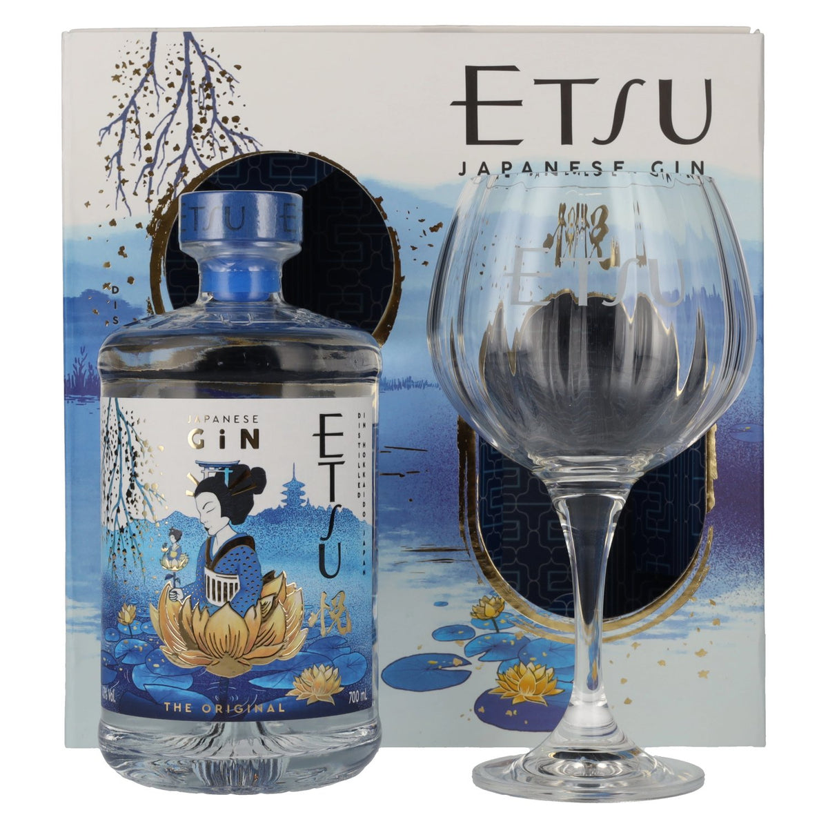 Etsu Japanese Handcrafted Gin The Original 43% Vol. 0,7l in gift box with glass
