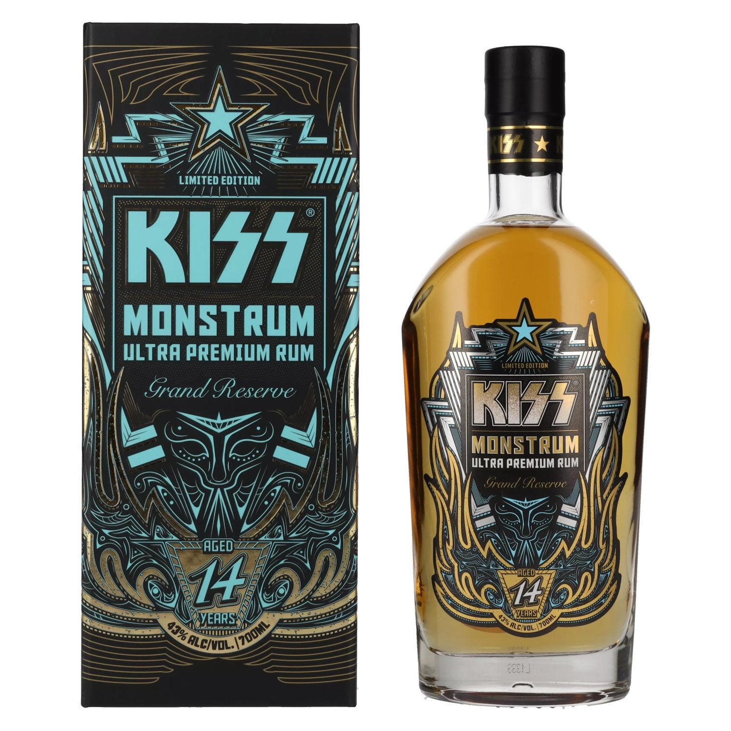 Kiss Monstrum 14 Years Old Ultra Premium Rum 43% Vol. 0,7l en boîte cadeau