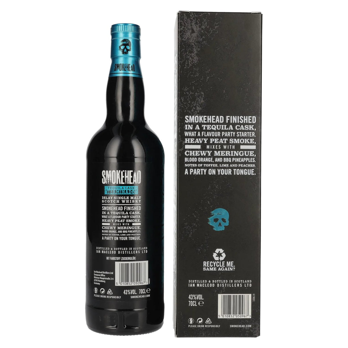 Smokehead TEQUILA CASK TERMINADO Islay Single Malt Whisky Limited Edition 43% Vol. 0,7l in gift box